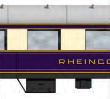 Zustand 1936/1937, Wagennr. 10 704 Köln, mit Rheingold Schriftzug, Farbe beige/lila (Heimstoffe), Typ 2.Kl., Innenbeleuchtung und Tischlampen digital schaltbar, 5 Wagen ab 750€